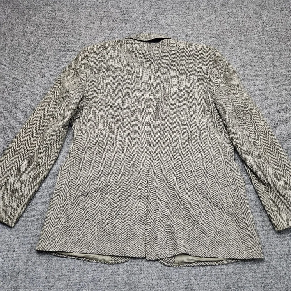 Vintage Herringbone Tailored US Sport Coat Co‎ 46R Wool Classic Heritage 80s USA